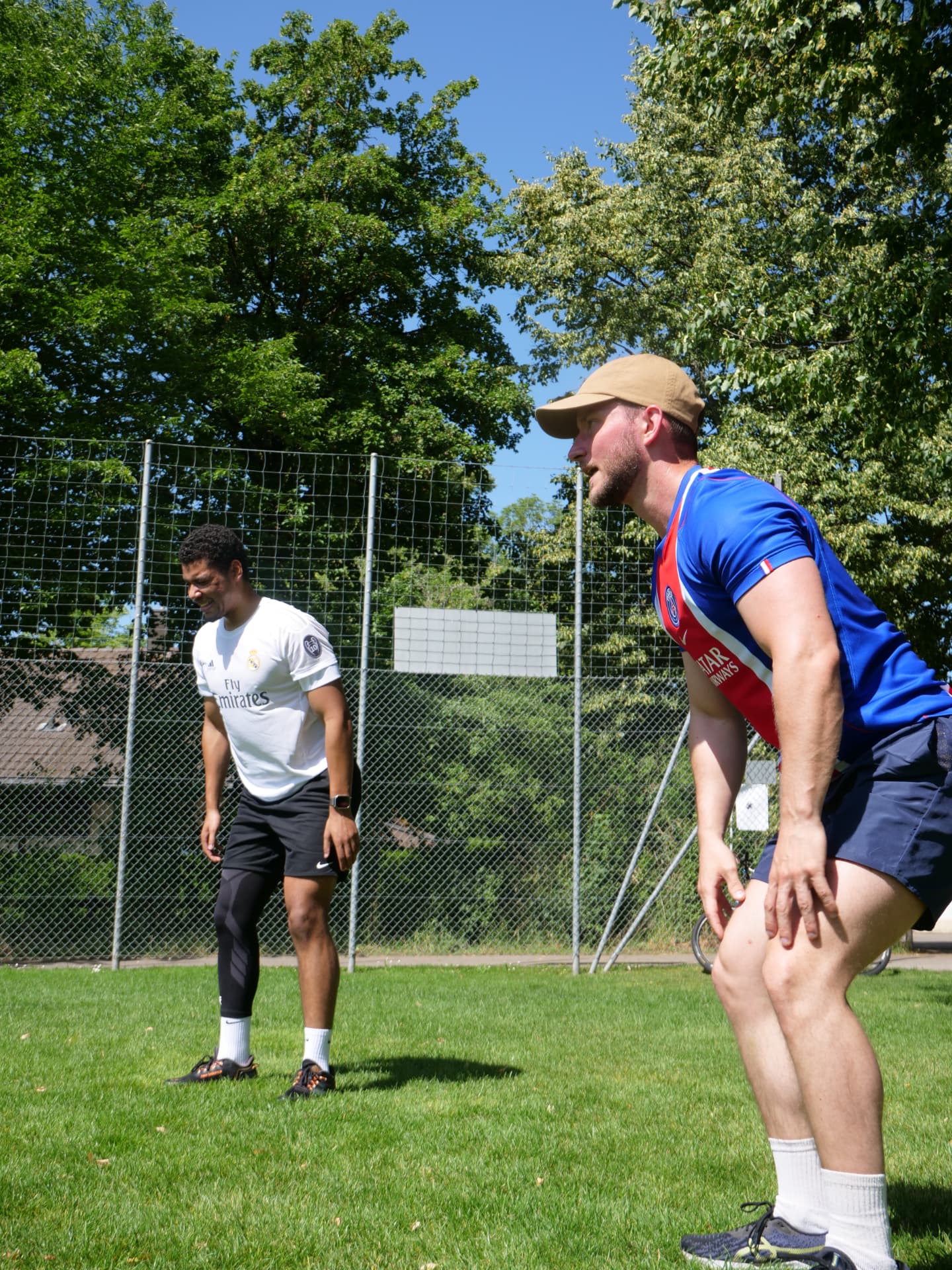 Entraînement de football sur le terrain